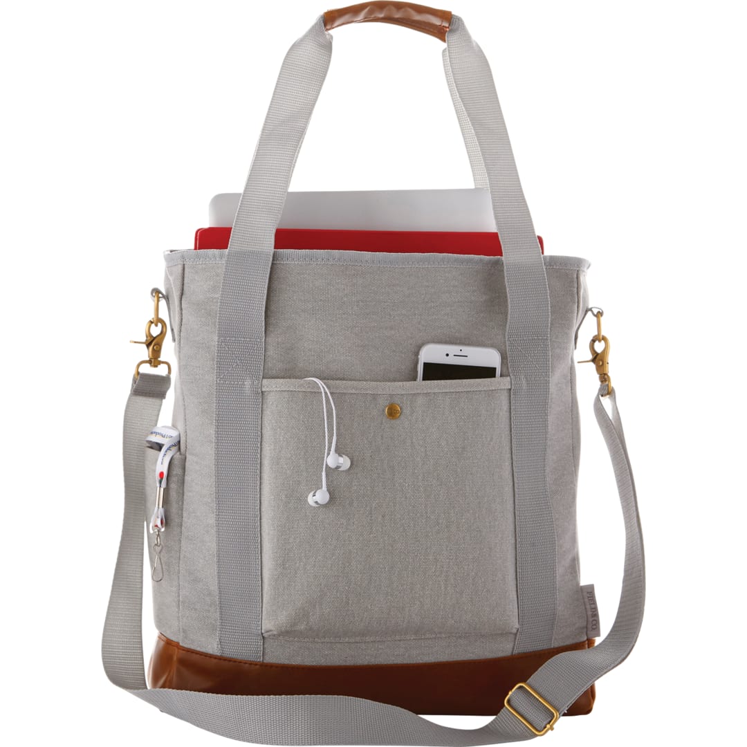 Front View of Gray Field & Co. 16 oz. Cotton Canvas Commuter Tote