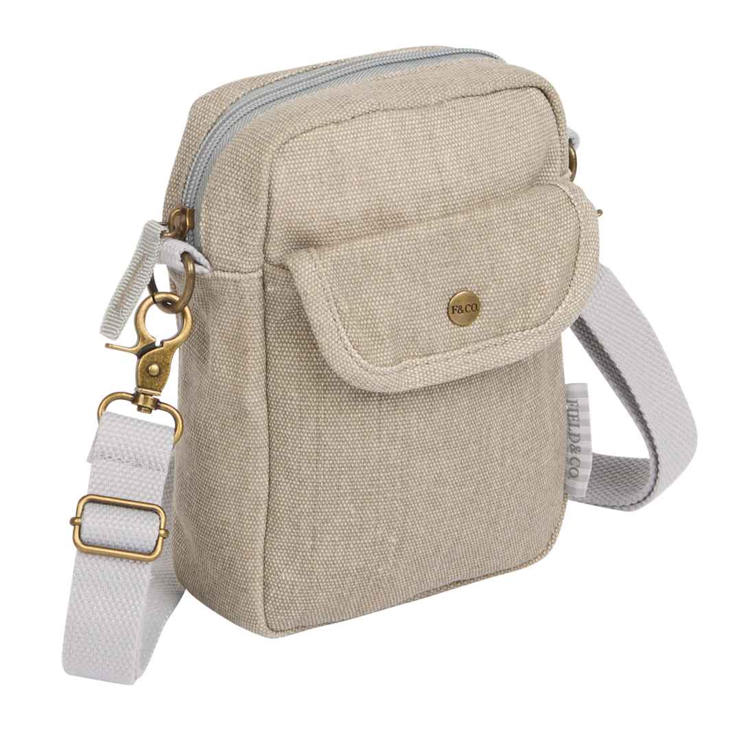 Front View of Gray Field & Co Campus Cotton Crossbody Tote