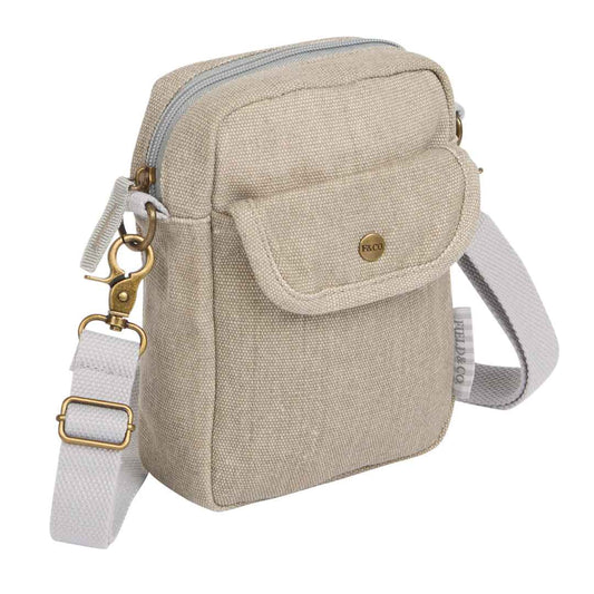 Front View of Gray Field & Co Campus Cotton Crossbody Tote