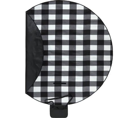 Black Oversized 6' Round Recycled PET Picnic Blanket