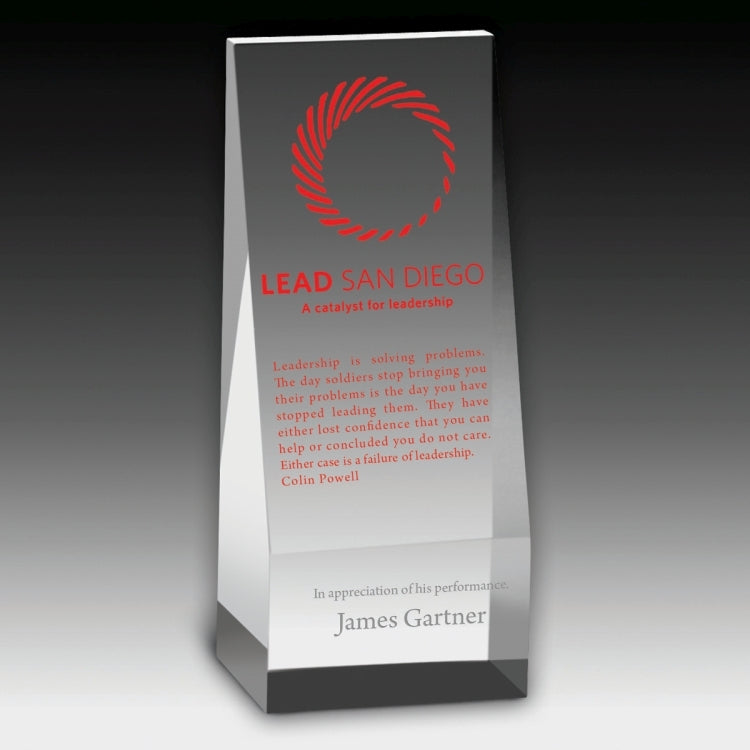 Screen Printed Angled Obelisk Award - 6"