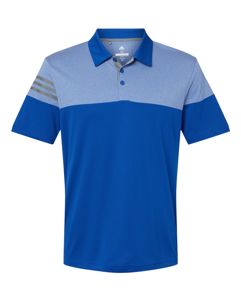 Men's Heathered 3-Stripes Colorblocked Polo - A213
