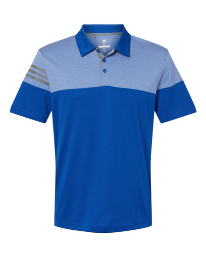 Men's Heathered 3-Stripes Colorblocked Polo - A213