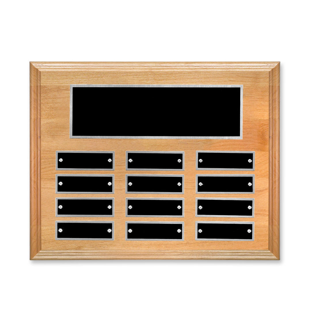 Erindate (Horiz) Perpetual Plaque - Red Alder/Silver
