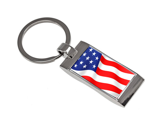 American Flag Key Tag