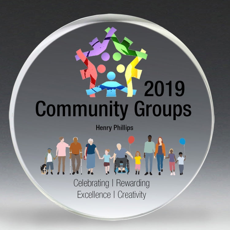 PhotoImage® Round Paperweight - 4" dia x 3/4"