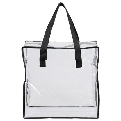 12"W x 12"H x 6"Gusset – “ARETE" Clear Vinyl Stadium Compliant Tote Bag with Zipper