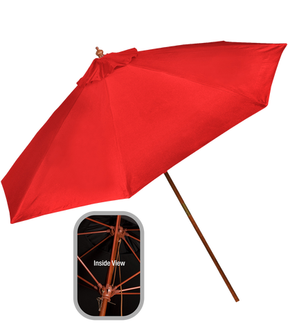 9' Wooden Market Umbrella