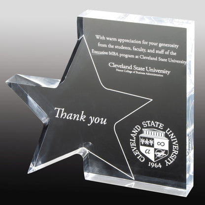Standing Star Award (7 3/4" x 7" x 1") - Screen Printed