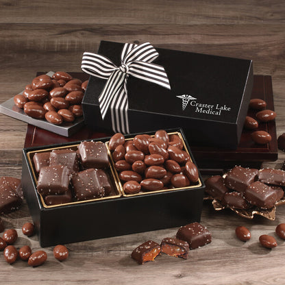 Chocolate Splendor with Chocolate Sea Salt Caramels & Chocolate Covered Almonds