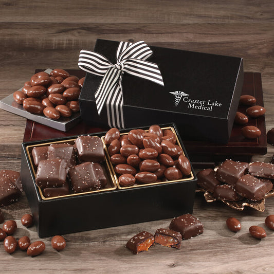 Chocolate Splendor with Chocolate Sea Salt Caramels & Chocolate Covered Almonds