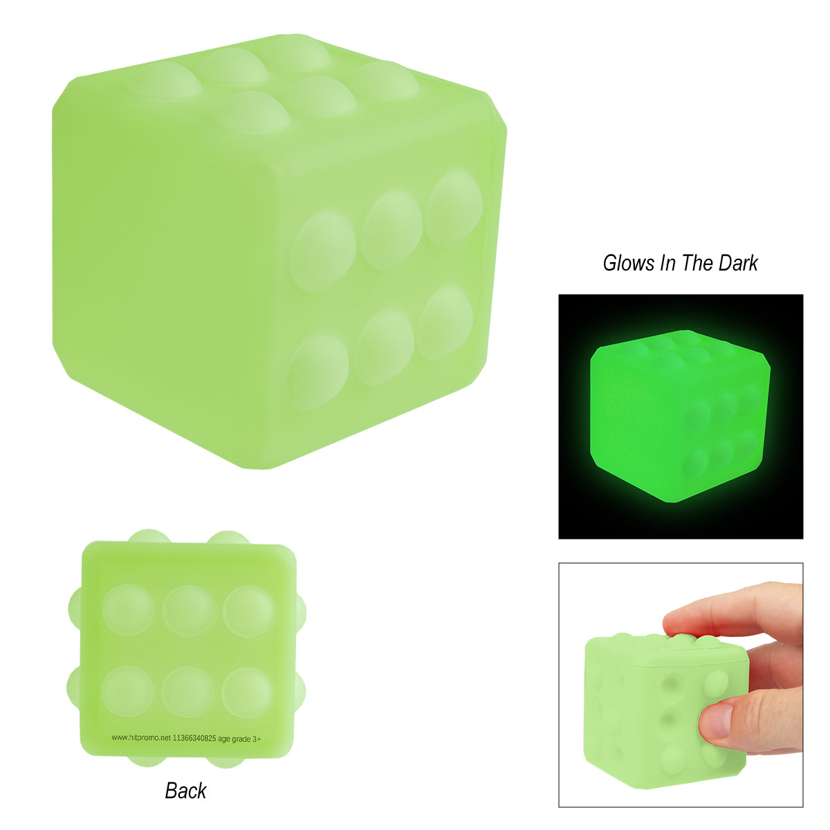 Glow-In-The-Dark Push Pop Cube