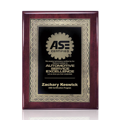 Oakleigh Certificate Plaque - Rosewood Finish