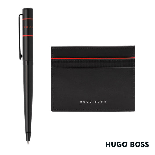 Hugo Boss® Gear Card Holder/Ribbon Matrix Ballpoint Pen