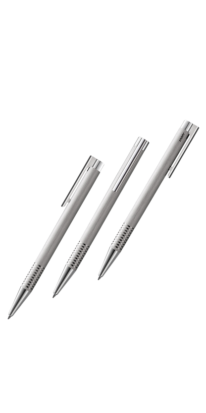 Logo Brushed Stainless Steel Ballpoint Pen