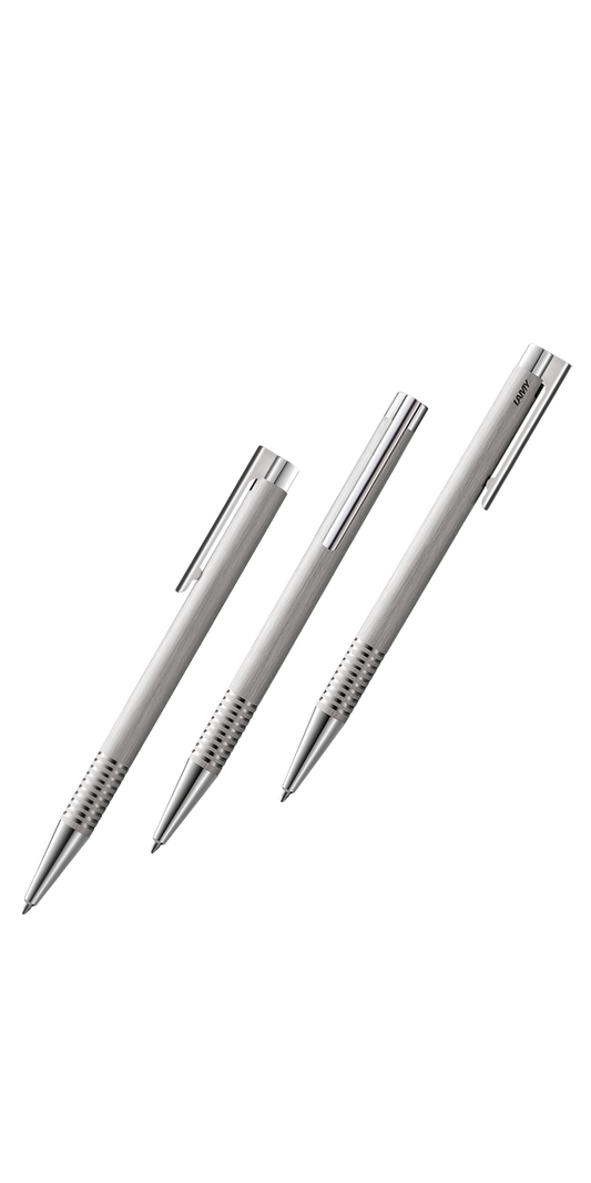 Logo Brushed Stainless Steel Ballpoint Pen