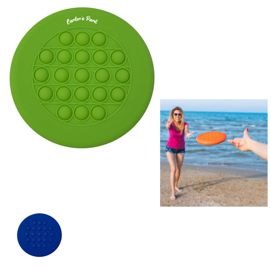 BLUE Push Pop Stress Reliever Flying Disc