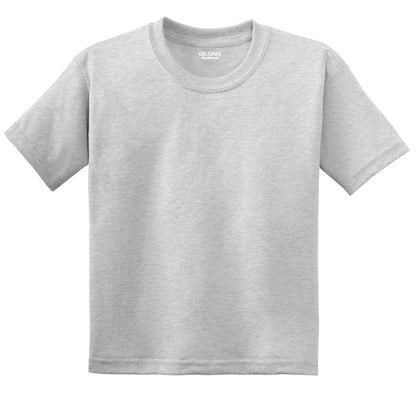 Front View of Ash Gildan Youth DryBlend 50 Cotton/50 Poly T-Shirt. 8000B  - XS