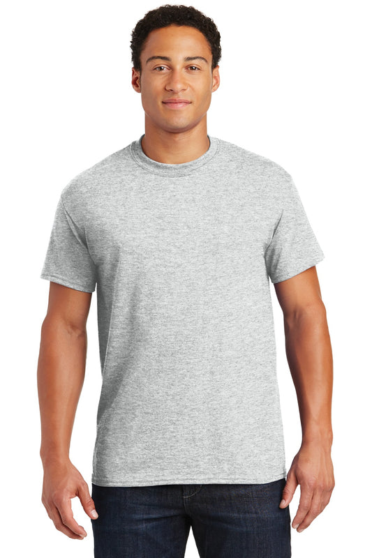 Front View of Ash Gildan DryBlend 50 Cotton/50 Poly T-Shirt. 8000  - S