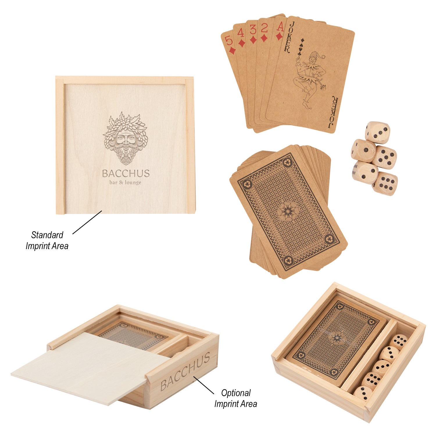 NATURAL Playing Card & Dice Set
