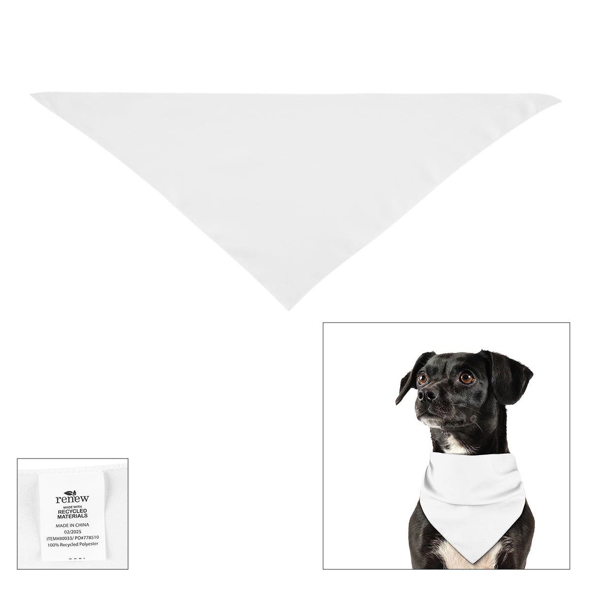 Full Color Small Triangle rPET Pet Bandana