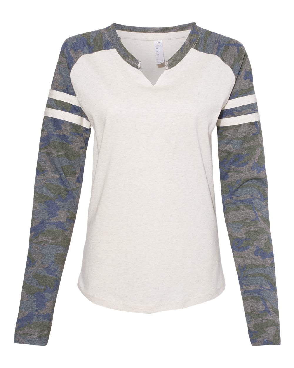 Women's Fine Jersey Mash Up Long Sleeve T-Shirt - 3534