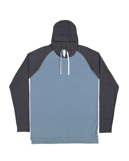 Men's Fine Jersey Hooded Long Sleeve Raglan T-Shirt - 6917