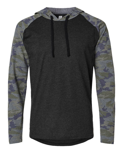 Men's Fine Jersey Hooded Long Sleeve Raglan T-Shirt - 6917