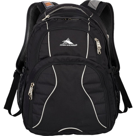 Front View of Black High Sierra Swerve 17" Computer Backpack