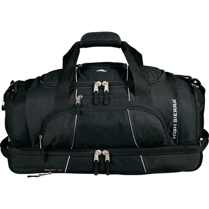 Front View of Black High Sierra® Colossus 26" Drop Bottom Duffel Bag