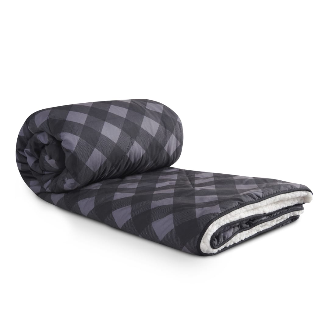 Gray High Sierra Roll-Up Puffy Sherpa Blanket