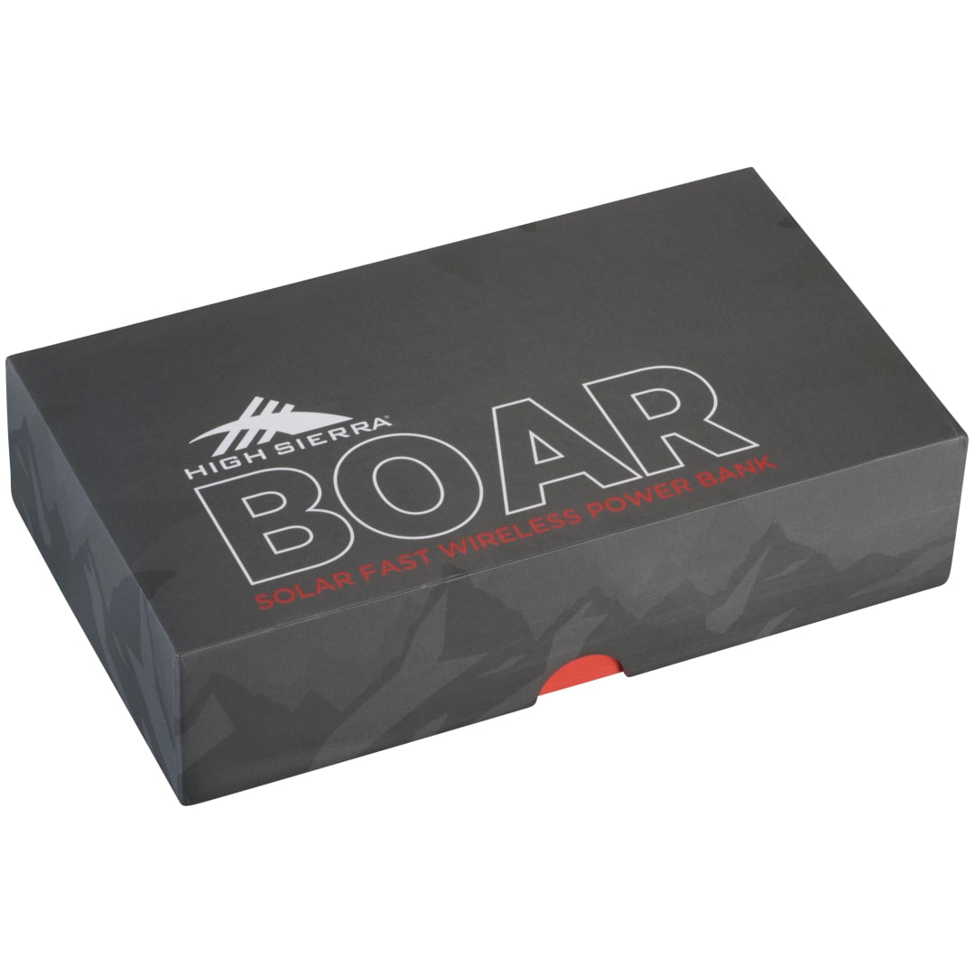 Black High Sierra® IPX 5 Solar Fast Wireless Power Bank