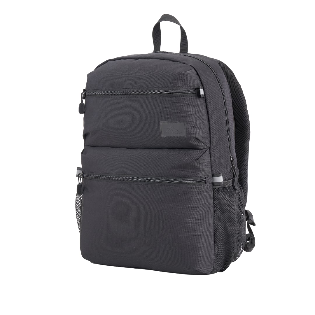 Front View of Black High Sierra Recycled Inhabit 15" Laptop Backpack