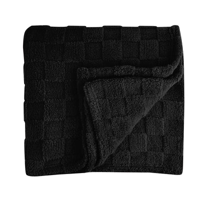 rPET Checkered Sherpa Blanket