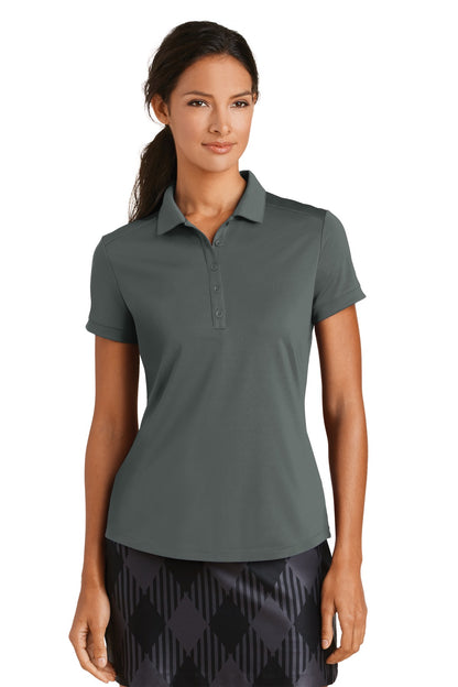 Front View of Anthracite Nike Women's Dri-FIT Players Modern Fit Polo. 811807  - S