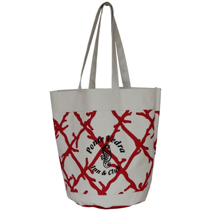 Coral Lattice Tote Bag