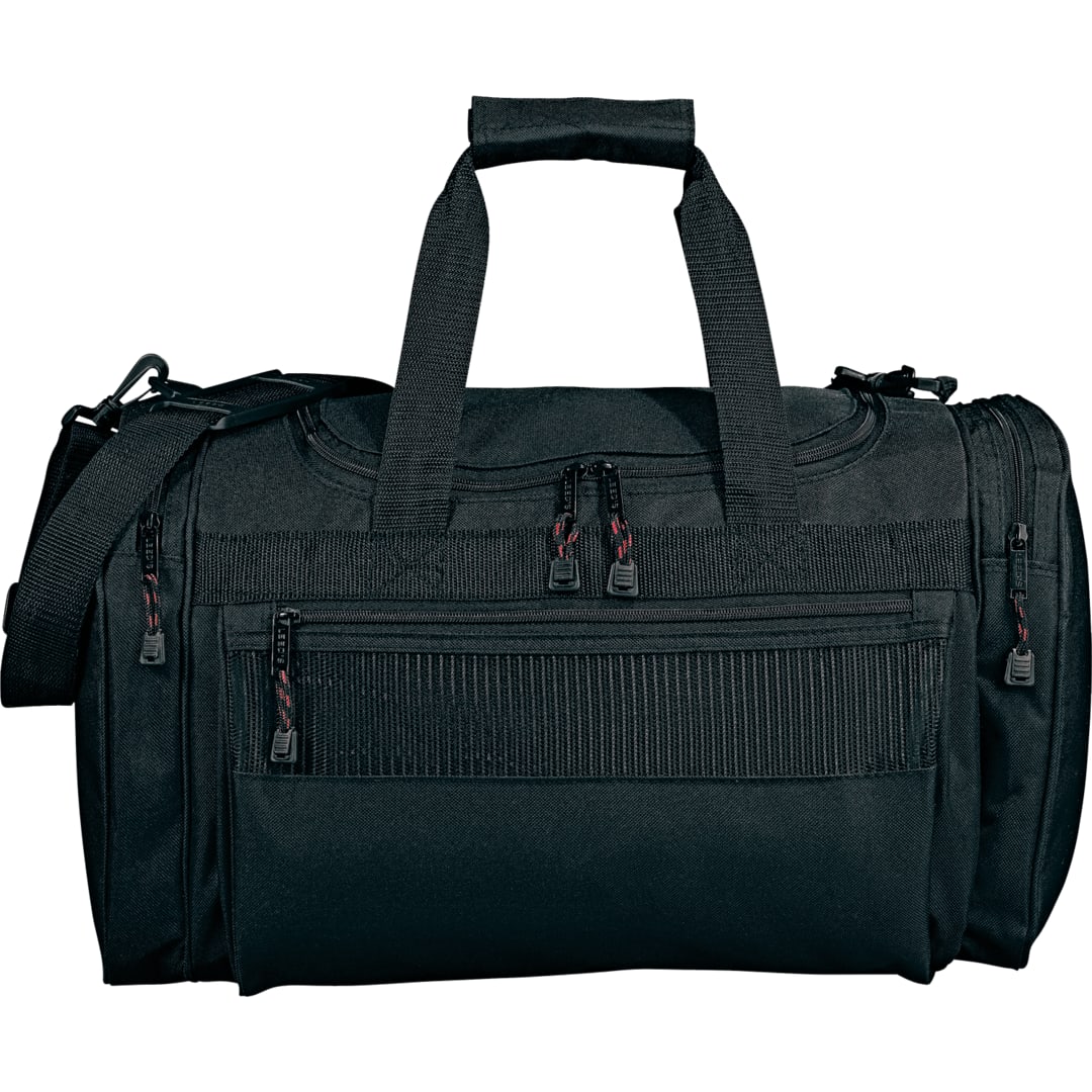 Front View of Black Excel Sport Deluxe 20" Duffel Bag