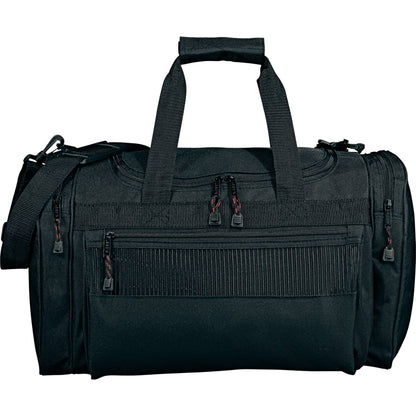 Front View of Black Excel Sport Deluxe 20" Duffel Bag