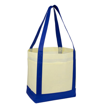 18”W x 12”H x 7” Gusset - "THE CRUISER" Faux Canvas 3-Pocket Value Tote