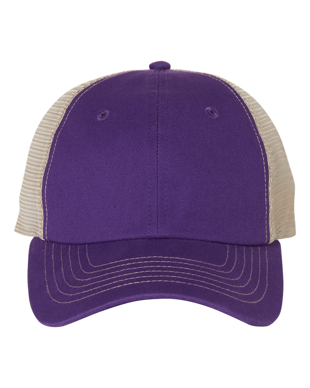 Contrast-Stitch Mesh-Back Cap - 3100