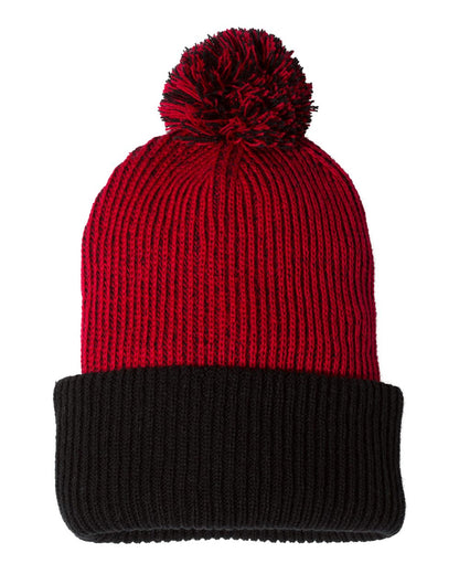 12" Speckled Pom-Pom Cuffed Beanie - SP70