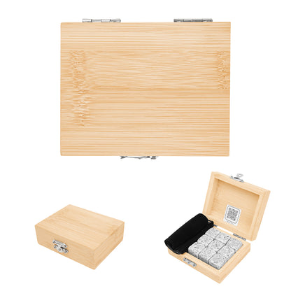 Whiskey Stone Ice Cubes in FSC® Bamboo Box