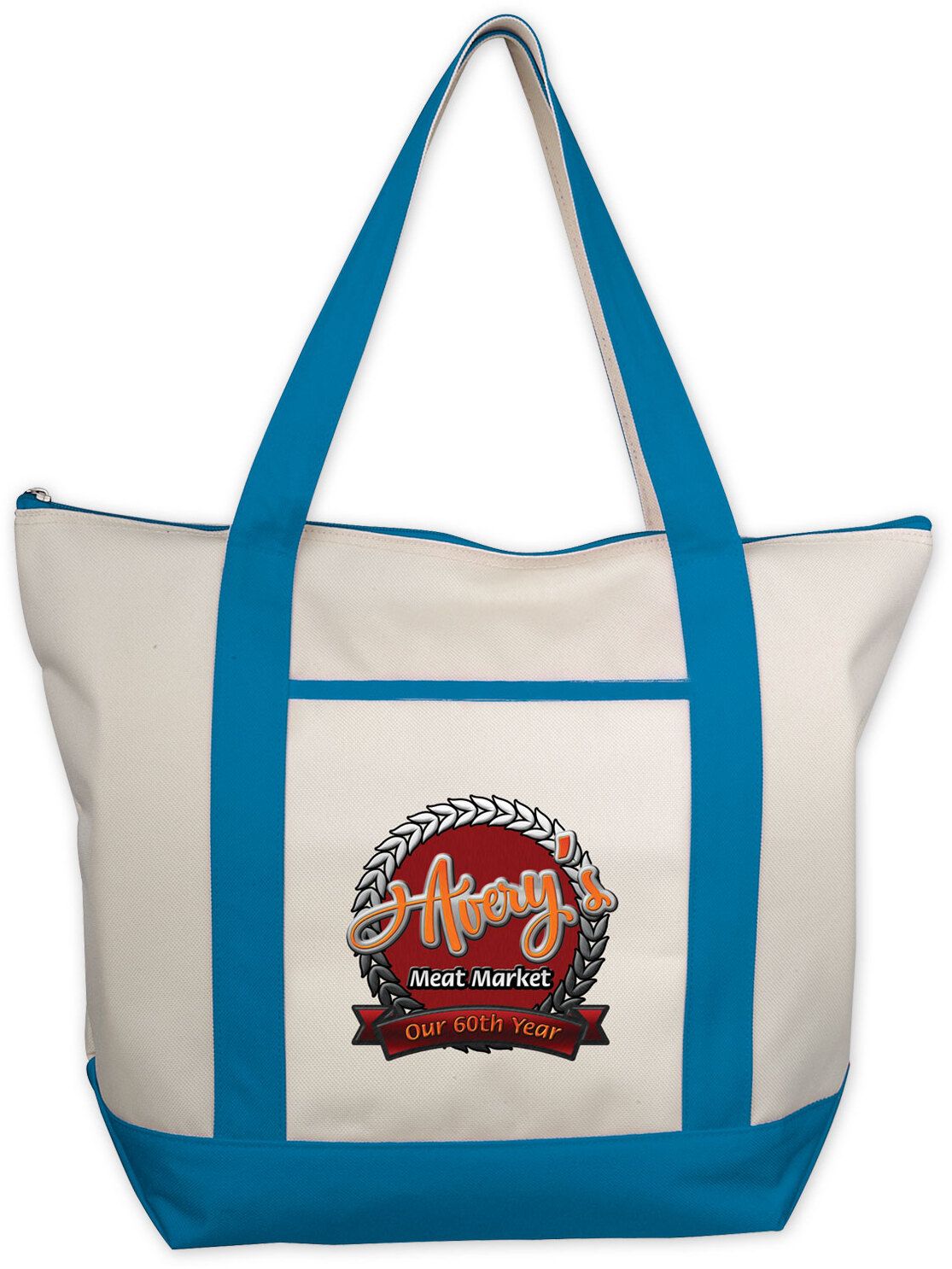 CLASSIC ZIPPERED TOTE - EMBROIDERED