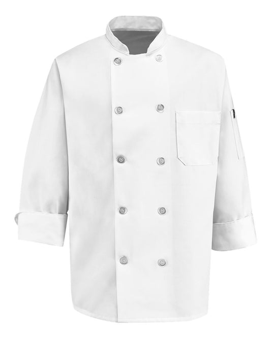 100% Polyester Ten Pearl Button Chef Coat - 0423