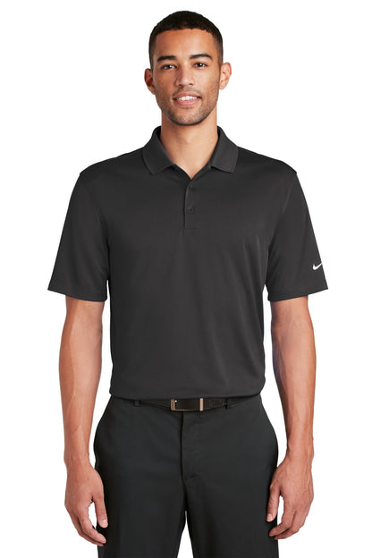 Front View of Anthracite Nike Dri-FIT Classic Fit Players Polo with Flat Knit Collar. 838956  - XS