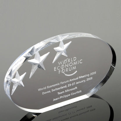 Oval Deep Etch Award - Screen Printed