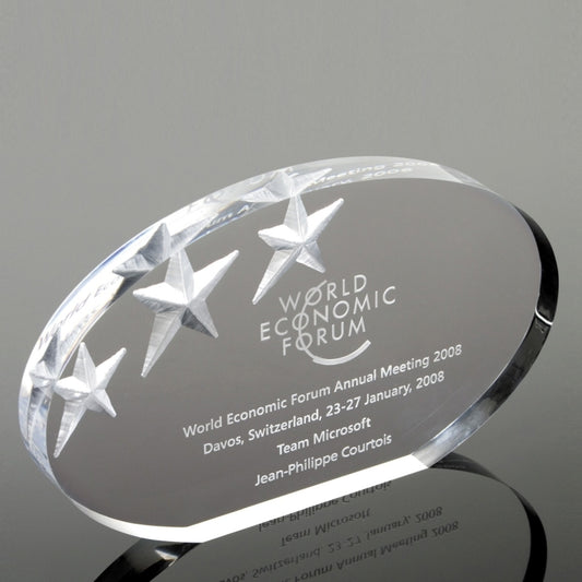 Oval Deep Etch Award - Screen Printed