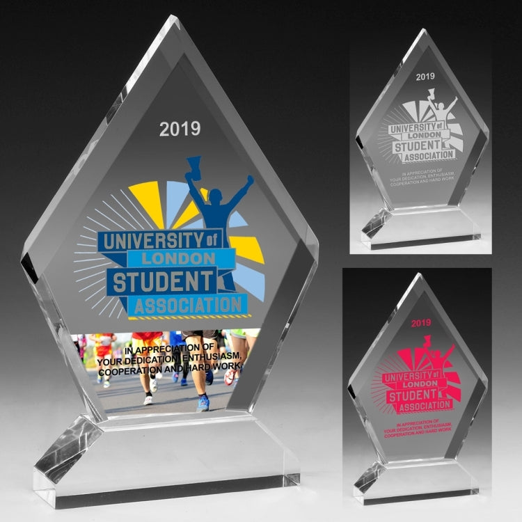Multi-Faceted Acrylic Award - 6” x 7 1/2” - Laser Engraved