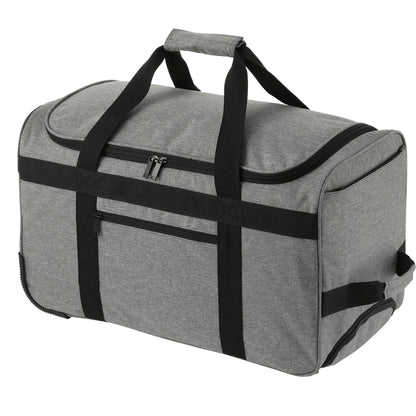 Front View of Gray Graphite Recycled Wheeled Duffel