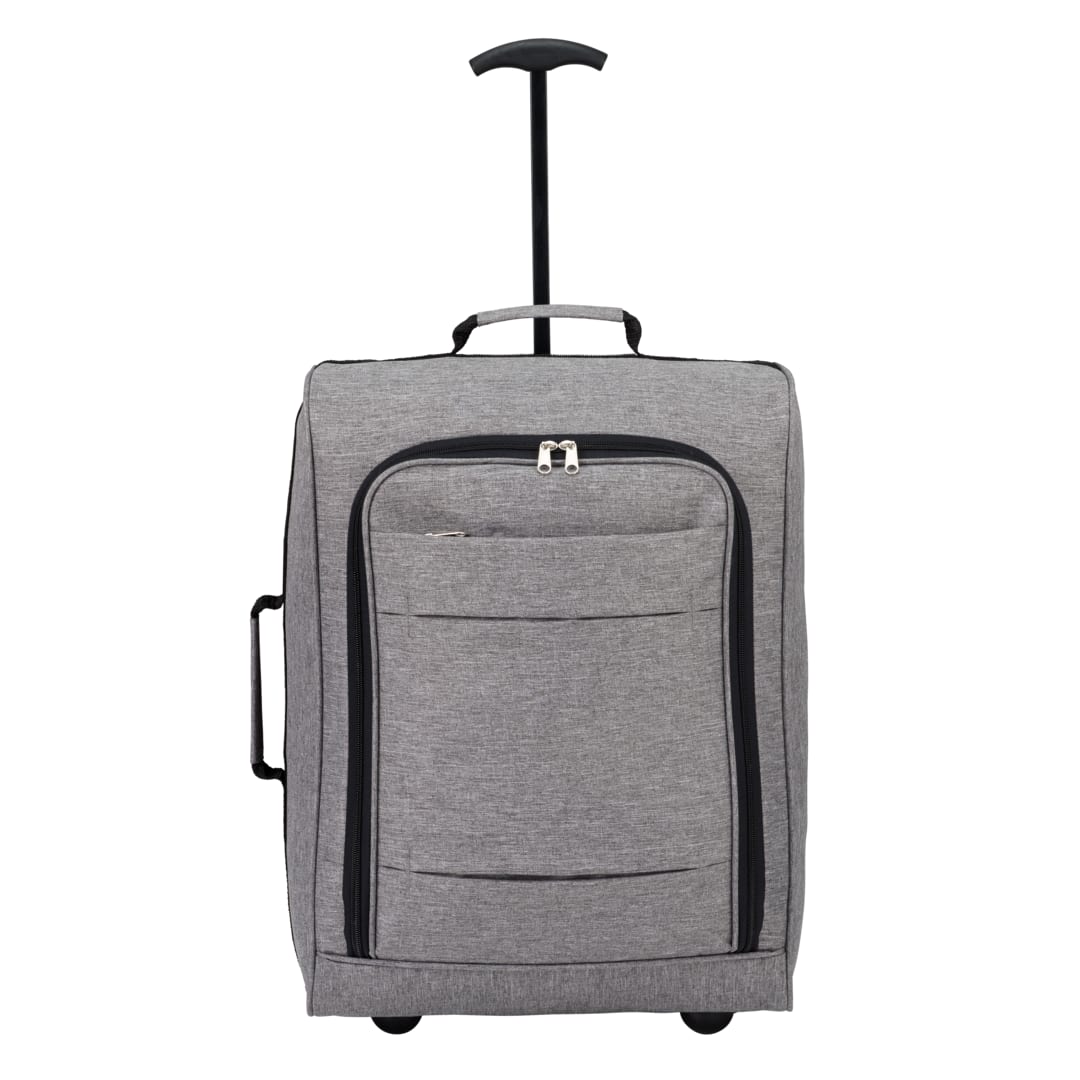 Front View of Gray Graphite 20" Upright Luggage